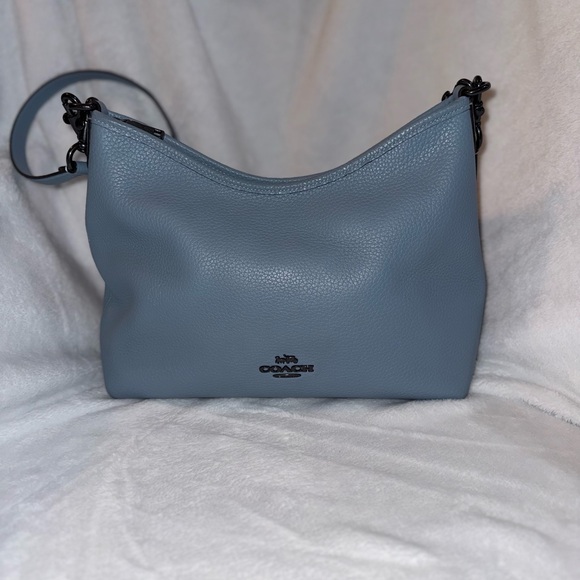 Coach Handbags - Coach Slate Blue Leather Shoulder Bag